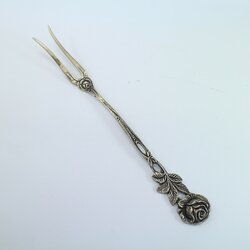 SI0090 ส้อมเงินลายกุหลาบ เงินแท้ นน. 14.4 กรัม