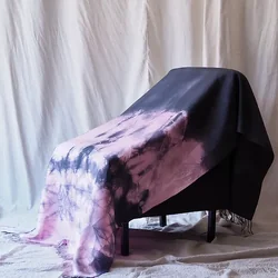 ผ้าคลุมไหล่ผ้าไหม ผืนใหญ่ มัดย้อม มีชายครุย ขนาด 100x190ซม. สีน้ำเงิน รหัส ZYH-CT-102636