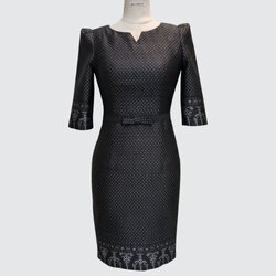 ชุดเดรส ตัดเย็บจากผ้าไหมมัดหมี่เนื้อเรียบ ผ้าไหมแท้100% | ตัดเย็บตามรูปร่าง | เลือกผ้า ส่งไซส์ได้