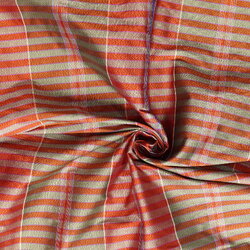 ผ้าไหมโสร่ง ไหมแท้ ลายหางกระรอก สีน้ำตาลแดง ขายตามความยาวเมตร รหัส R1B-NY-012468105