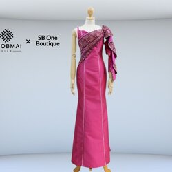 แบบตัดชุด เดรสผ้าไหม (ไม่รวมผ้า) chobmai x SBone รหัส CUT-SB-1027662