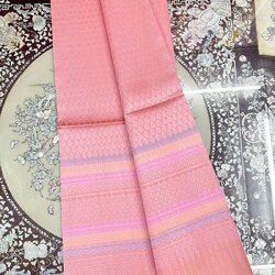 ซิ่น ผ้าไหมยกสุรินทร์ ไหมแท้ ขนาด 1x2เมตร พื้นสีชมพูโอรส รหัส N11-ST-0417680