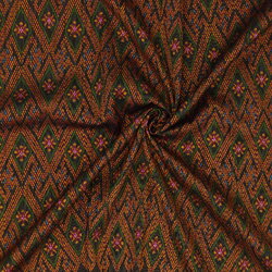 ซิ่น ผ้าไหมมัดหมี่ งานสมปักปูม ขนาด 1x3เมตร ลายโคมประยุกต์ โทนสีแดง รหัส R3Q-ME-66-081967161