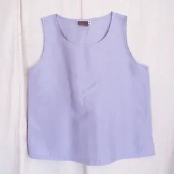 เสื้อแขนกุดไหมแท้ เฉดสีม่วงอ่อน รหัส TOP007 สำเนา