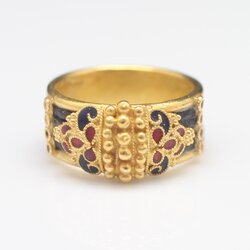 RG250171 แหวนหางช้างทองลงยา ทองแท้ 90% นน.รวม 8.3 กรัม ขนาดแหวน 60