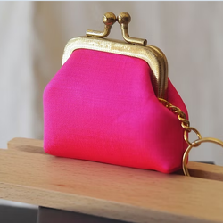กระเป๋าสตางค์ ใส่เหรียญ ขนาด 7x7x2.5cm. สีชมพู GL-CT-103453