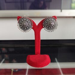 เครื่องประดับเงินแท้ ตุ้มหูเงินลายโบราณ ดอกทานตะวัน