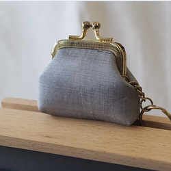 กระเป๋าสตางค์ ใส่เหรียญ ขนาด 7x7x2.5cm. สีเทาอ่อน GL-CT-103489