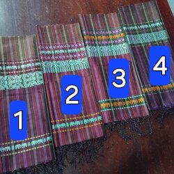 ผ้าขาวม้า ไหมแท้ ยกขิดไหมลายช้าง มีชายครุย ขนาด 65X200ซม. เลือกหมายเลข รหัส R4E-NY-1006681