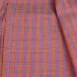 ผ้าไหม ลายสก็อต ไหมแท้ เนื้อหยาบนุ่ม สีส้ม ขายตามความยาวหลา รหัส A9-0118a