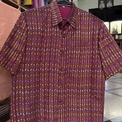 เสื้อผ้าไหมลายโฮล สีแดง Size 2XL อก48นิ้ว ทรง DR-ST-0715671