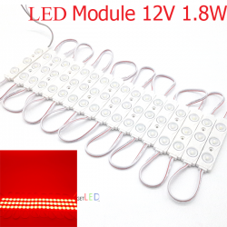 LED Module 1.8W 12V PVC เลนส์กระจายแสง สีแดง [ขายเป็นแผง 20ตัว]