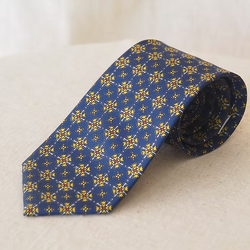 เนคไทผ้าไหมพิมพ์ลาย ขนาดกว้าง 8เซนติเมตร สีน้ำเงิน NB-CT-103226