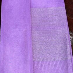 (ผ้าชุด)ไหมยกสุรินทร์ เกาะเชิงเงิน ขนาด 1x4เมตร (ลาย 2เมตร+สีพื้น 2เมตร) สีม่วง รหัส N10-DN-08156718573