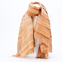 Rukbatik ผ้าคลุมไหล่/ผ้าพันคอ [ลายหางนกยูง] ผ้าไหม สีตามที่ลูกค้าต้องการ