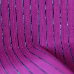 ผ้าไหม ลายริ้ว ไหมแท้ multicolor สีม่วง ขายตามความยาวหลา รหัส MC-CT-100266