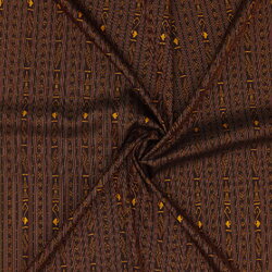 ซิ่น ผ้าไหมมัดหมี่ 3ตะกอ ขนาด 1x2เมตร ลายตะขอ สีน้ำตาล รหัส R2Q-ME-66-0819676