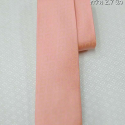 เนคไทผ้าไหมยกดอก ขนาดกว้าง 2.7นิ้ว สีชมพูโอรส รหัส NC-ST-NC-304