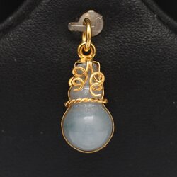 PD25094 จี้หยกน้ำเต้า ห่วงทองแท้ 90% นน.รวม 4.4 กรัม