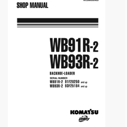 หนังสือ คู่มือซ่อม วงจรไฟฟ้า วงจรไฮดรอลิก จักรกลหนัก KOMATSU Backhoe Loadder WB91R-2, WB93R-2 (ทั้งคัน) EN