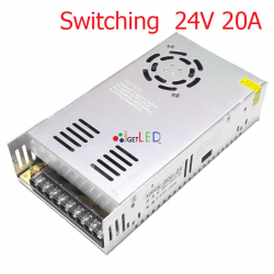 สวิทช์ชิ่งจ่ายไฟ 24V 20A 480W กล่องอลูมิเนียม Switching Power Supply สวิตชิ่งเพาเวอร์ซัพพลาย