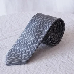 เนคไทผ้าไหม มัดหมี่ ขนาดกว้าง 2.5นิ้ว สีเทา ND-CT-102867