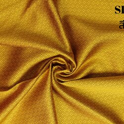 ผ้าไหมยกดอก ลายดอกพิกุลล้อม สีพื้น ไหมแท้ สีเหลืองทอง (ราคาต่อหลา) รหัส B1-NY-SKU-36558