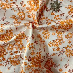 ผ้าไหมพิมพ์ลาย เนื้อเรียบ (ราคาต่อหลา) เฉดสี ครีม รหัส A4-AA-01086716