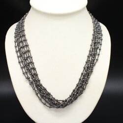 SI0033 สร้อยคอเงินหลายเส้นลายเม็ดกลม เงินแท้ 925% นน. 93.2 กรัม ยาว 29 นิ้ว