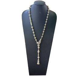 เครื่องประดับเงินแท้ สร้อยประเกือม จี้ใบไม้ ยาว 22 นิ้ว