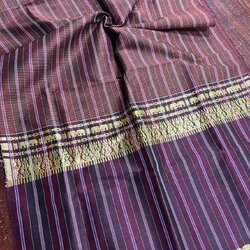 ผ้าขาวม้า ไหมแท้ ยกขิดดิ้นลายช้าง มีชายครุย ขนาด 65X200ซม. รหัส R4E-NY-8