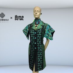 แบบตัดชุด เดรสผ้าไหม (ไม่รวมผ้า) chobmai x Detail รหัส CUT-DT-03306618