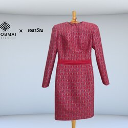 แบบตัดชุด เดรสผ้าไหม (ไม่รวมผ้า) chobmai x ARW รหัส CUT-ARW-0213688