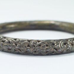 SI0083 กำไลเงินฉลุลลาย 2 อัน(1คู่) นน.รวม 31.7 กรัม งานเก่าสวย