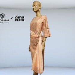 แบบตัดชุด เดรสผ้าไหม (ไม่รวมผ้า) chobmai x Detail รหัส CUT-DT-03306620