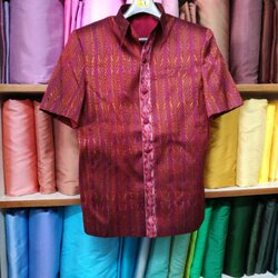 เสื้อผ้าไหมลายโฮล พื้นสีแดง Size S อก41 ทรง DR-NY0301661