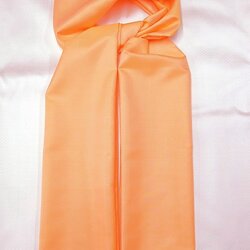 ผ้าคลุมไหล่ผ้าไหม ไหมแท้ ขนาด 60x200cm พื้นสีส้มอ่อน รหัส ZYB-057