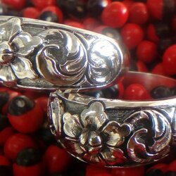 เครื่องประดับเงินแท้ แหวนเงินแกะลาย ไซส์ 60 ครึ่ง