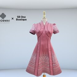 แบบตัดชุด เดรสผ้าไหม (ไม่รวมผ้า) chobmai x SBone รหัส CUT-SB-0401662