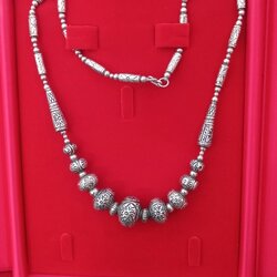 เครื่องประดับเงินแท้ สร้อยเงินประคําลายโบราณ