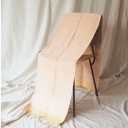 ผ้าพันคอไหม ลายลูกแก้ว ขนาด 42x200cm พื้นสีเหลืองอ่อน ZC-CT-103295