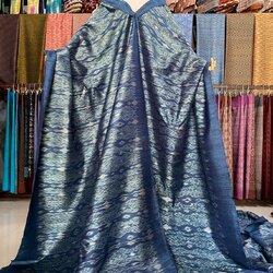 ผ้าไหมลายพิเศษ มัดหมี่ประยุกต์ ไหมแท้ สีน้ำเงินคราม เลือกตามขนาด รหัส MMFZ-116-1113681