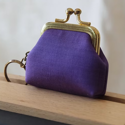 กระเป๋าสตางค์ ใส่เหรียญ ขนาด 7x7x2.5cm. สีม่วง GL-CT-103483