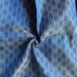 ผ้าไหมลายเกล็ดเต่า ไหมแท้ สีฟ้าน้ำเงิน ขายตามความยาวหลา รหัส R1D-76-0129687