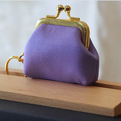 กระเป๋าสตางค์ ใส่เหรียญ ขนาด 7x7x2.5cm. สีม่วงเทา GL-CT-103484