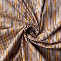 ผ้าไหมมัดหมี่ เนื้อไหมบ้าน ไหมแท้ สีธรรมชาติ ลายน้ำไหล สีน้ำตาลม่วงเทาอ่อน ตัดขายเป็นเมตร รหัส CISP-NY-SKU-39318