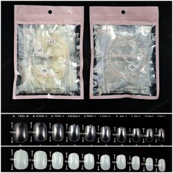 เล็บปลอม เล็บพีวีซี เล็บปลอมญี่ปุ่น ทรงสั้นโค้งพอดีเล็บ 600ชิ้น/ห่อ