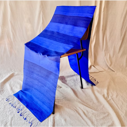 ผ้าพันคอผ้าไหม ขนาด 45x2.1เมตร สีน้ำเงิน รหัส ZC-CT-103109