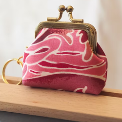 กระเป๋าสตางค์ ใส่เหรียญ ขนาด 7x7x2.5cm. สีชมพูม่วง GL-CT-103461