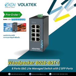 Woodpecker 8015-8GT-I Volktek 8 Ports GbE Lite Managed Switch with 2 SFP Ports